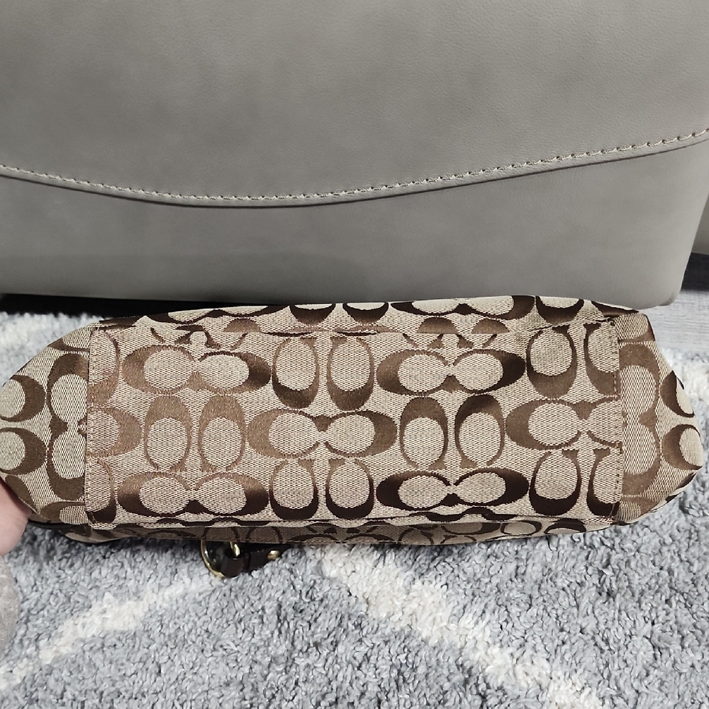 Coach Brown Shoulder Bag with Signature Monogram - Picture 12 of 14
